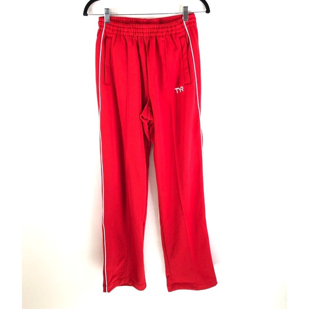 TYR Breakout Mens Track Pants Zip Pockets Drawstring Red M